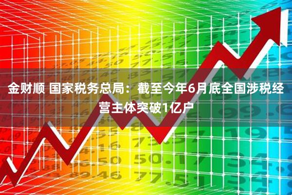 金财顺 国家税务总局：截至今年6月底全国涉税经营主体突破1亿户