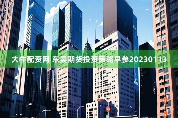 大牛配资网 东吴期货投资策略早参20230113